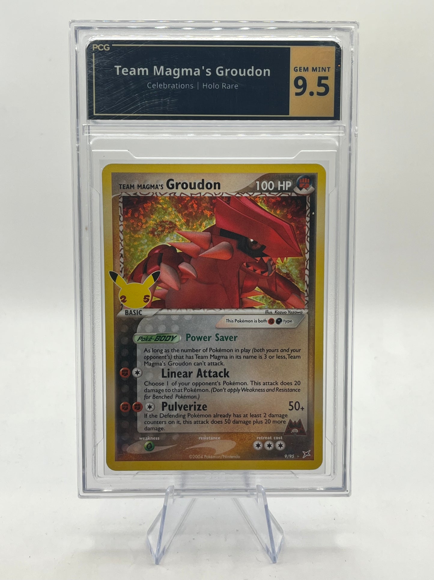 Team Magma's Groudon Holo PCG 9.5 - Celebrations 2021