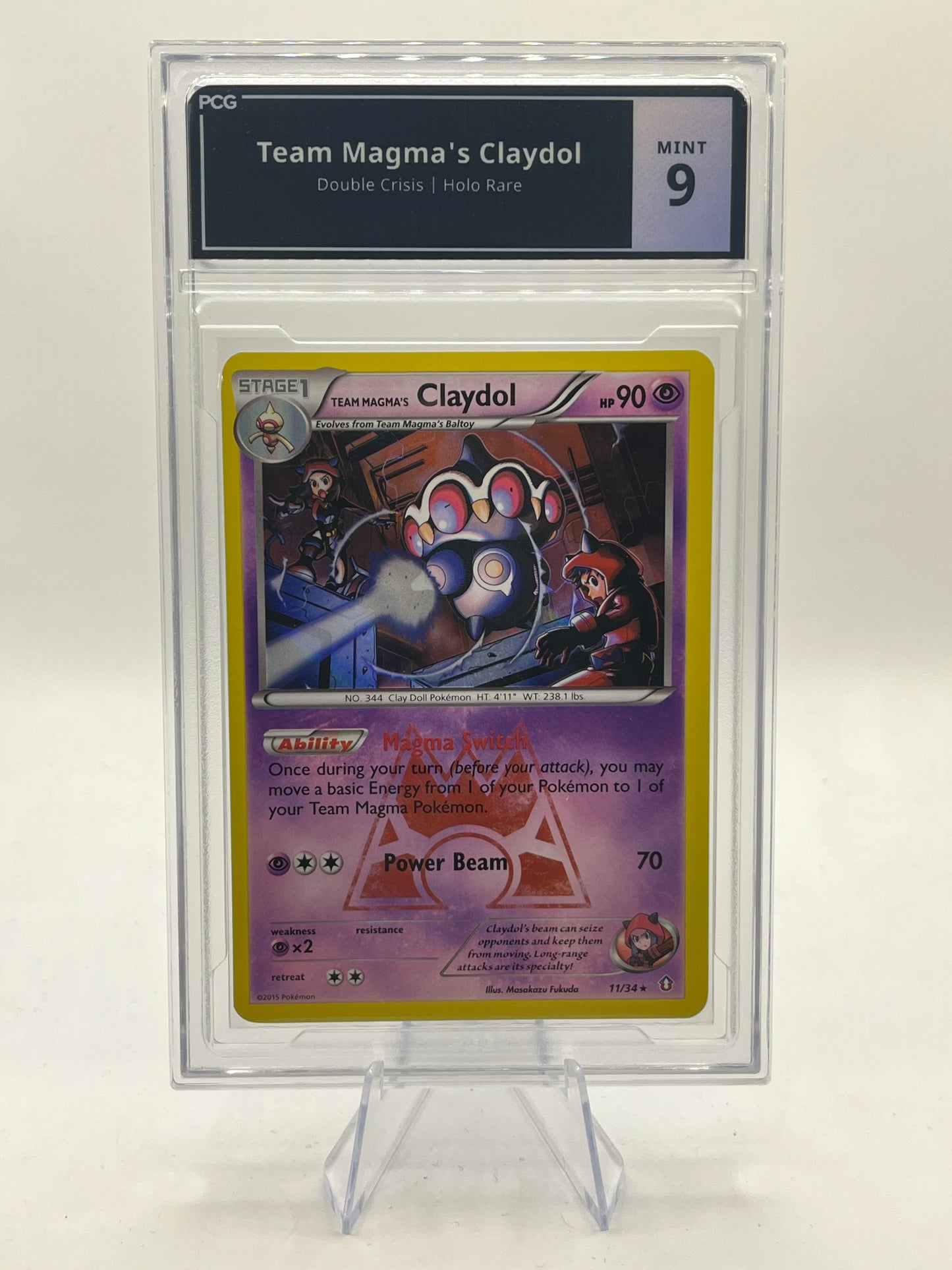 Team Magma's Claydol Holo PCG 9 - Double Crisis 2015