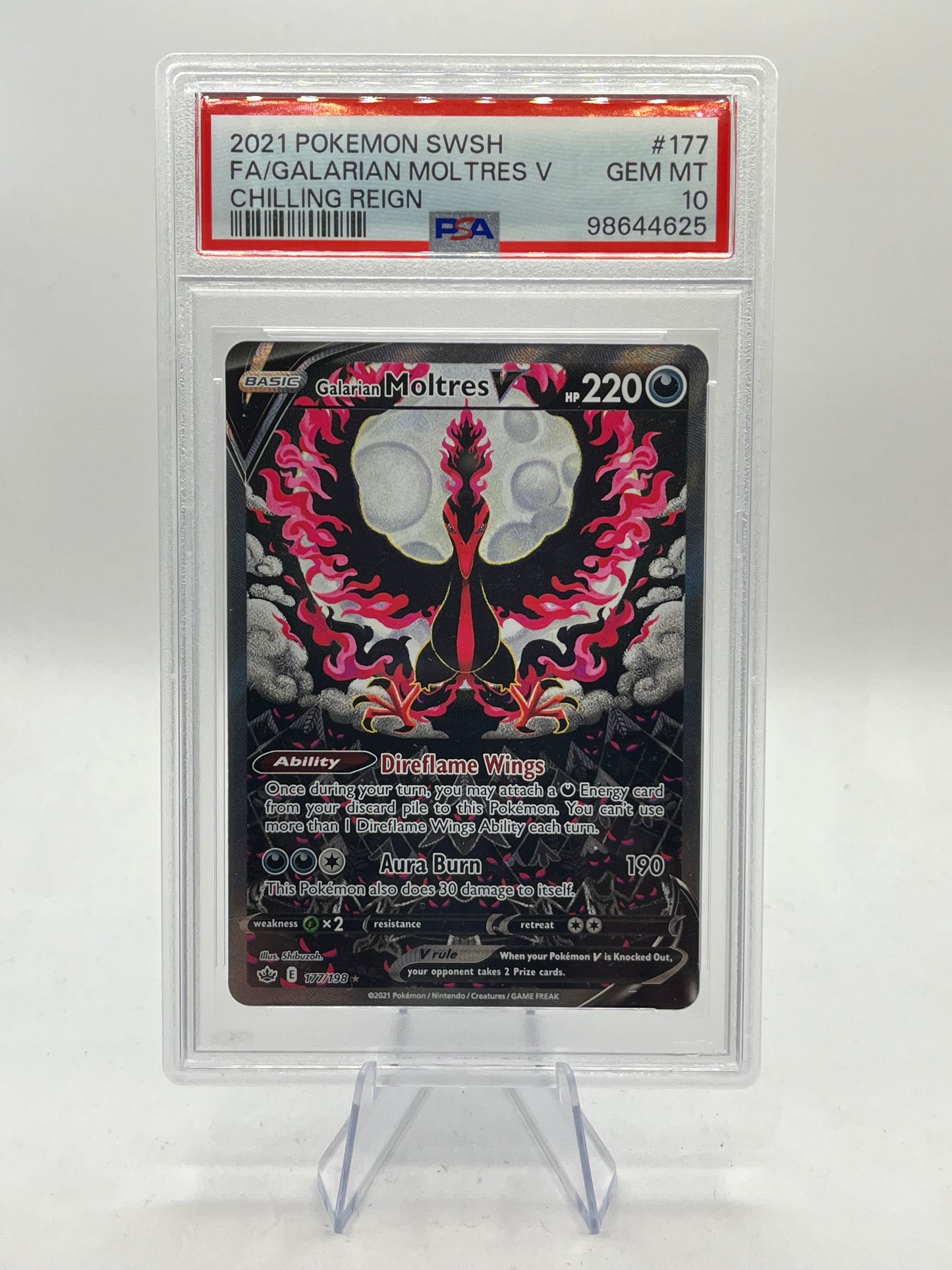 Galarian Moltres V Alt Art PSA 10 - Chilling Reign 2021