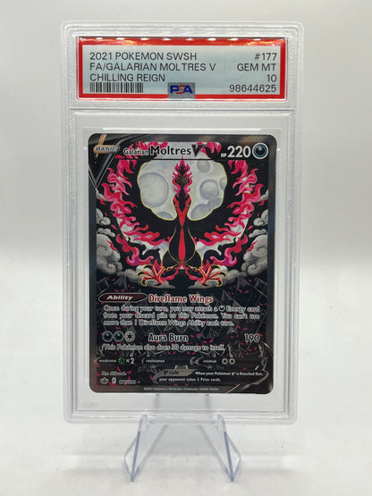 Galarian Moltres V Alt Art PSA 10 - Chilling Reign 2021