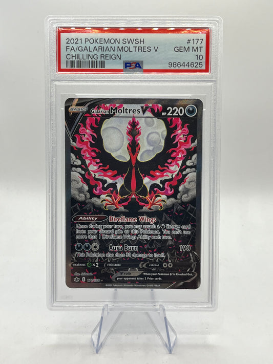 Galarian Moltres V Alt Art PSA 10 - Chilling Reign 2021