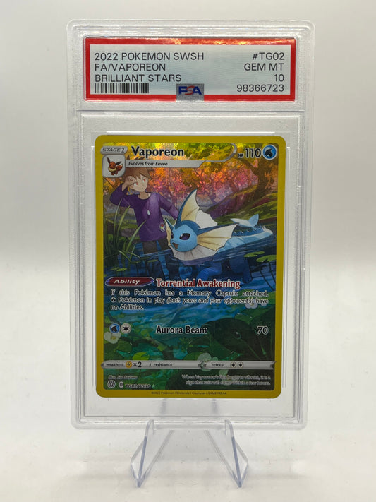 Vaporeon PSA 10 - Brilliant Stars Trainer Gallery 2022