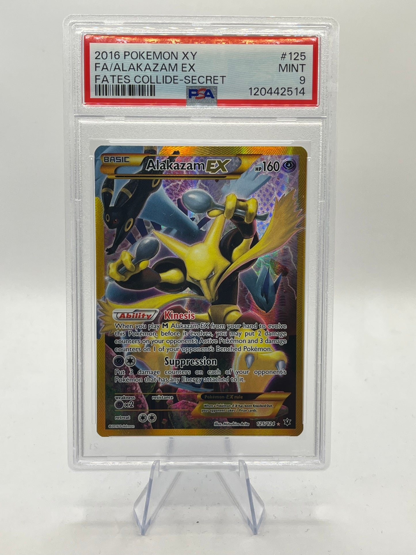 Alakazam EX Secret Rare PSA 9 - Fates Collide 2016