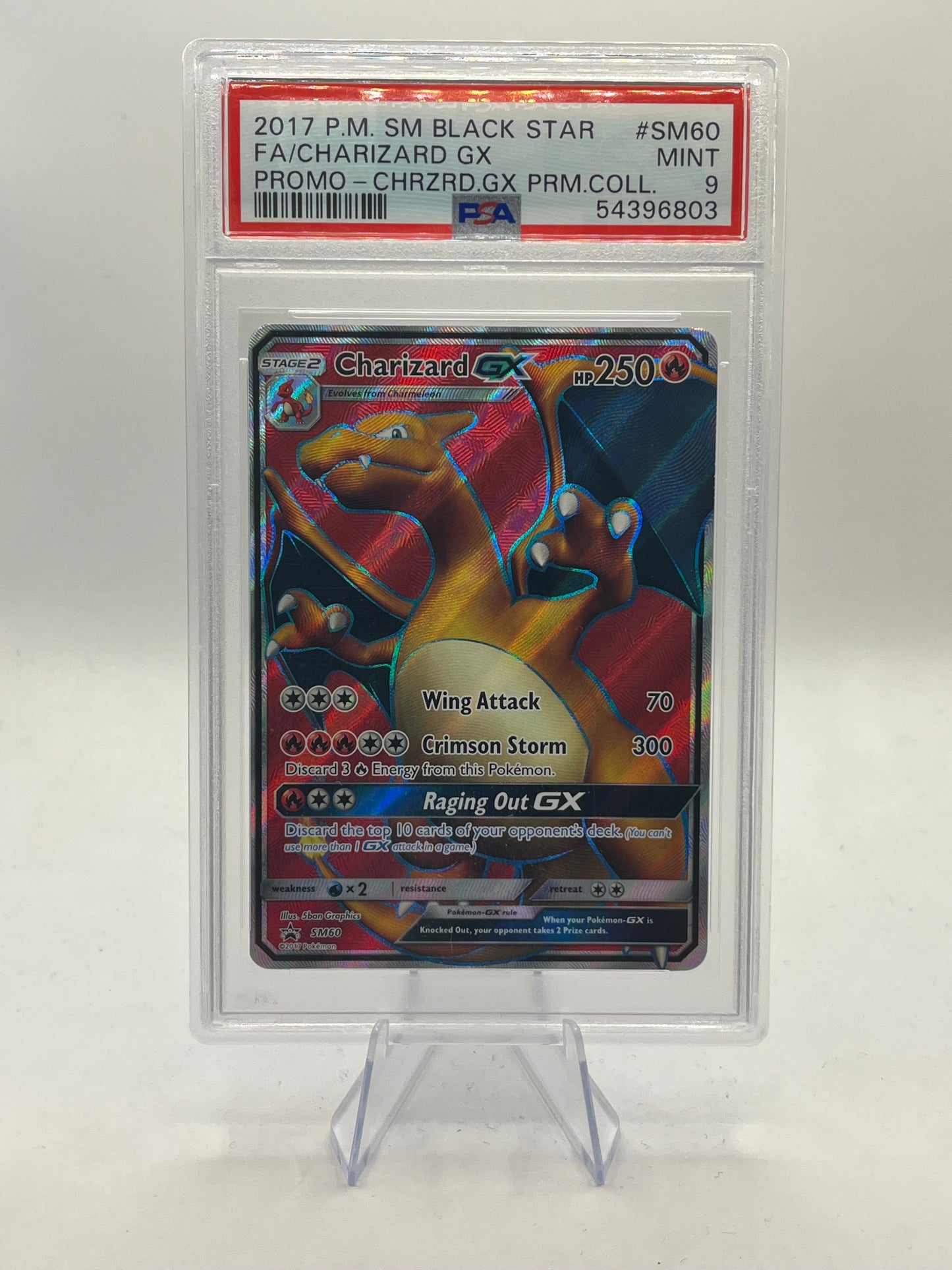 Charizard GX Full Art PSA 9 - Sun & Moon Promo 2017