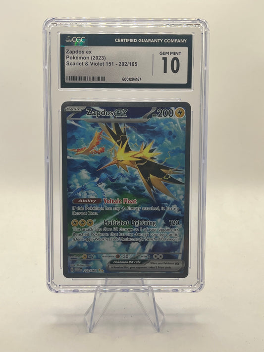 Zapdos ex SIR CGC 10 - Pokemon 151 2023