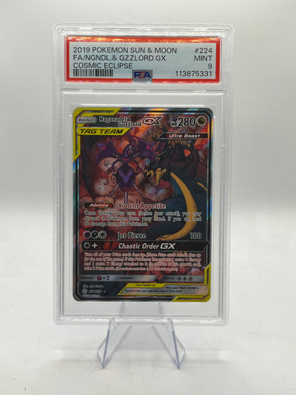 Naganadel & Guzzlord GX Alt Art PSA 9 - Cosmic Eclipse 2019