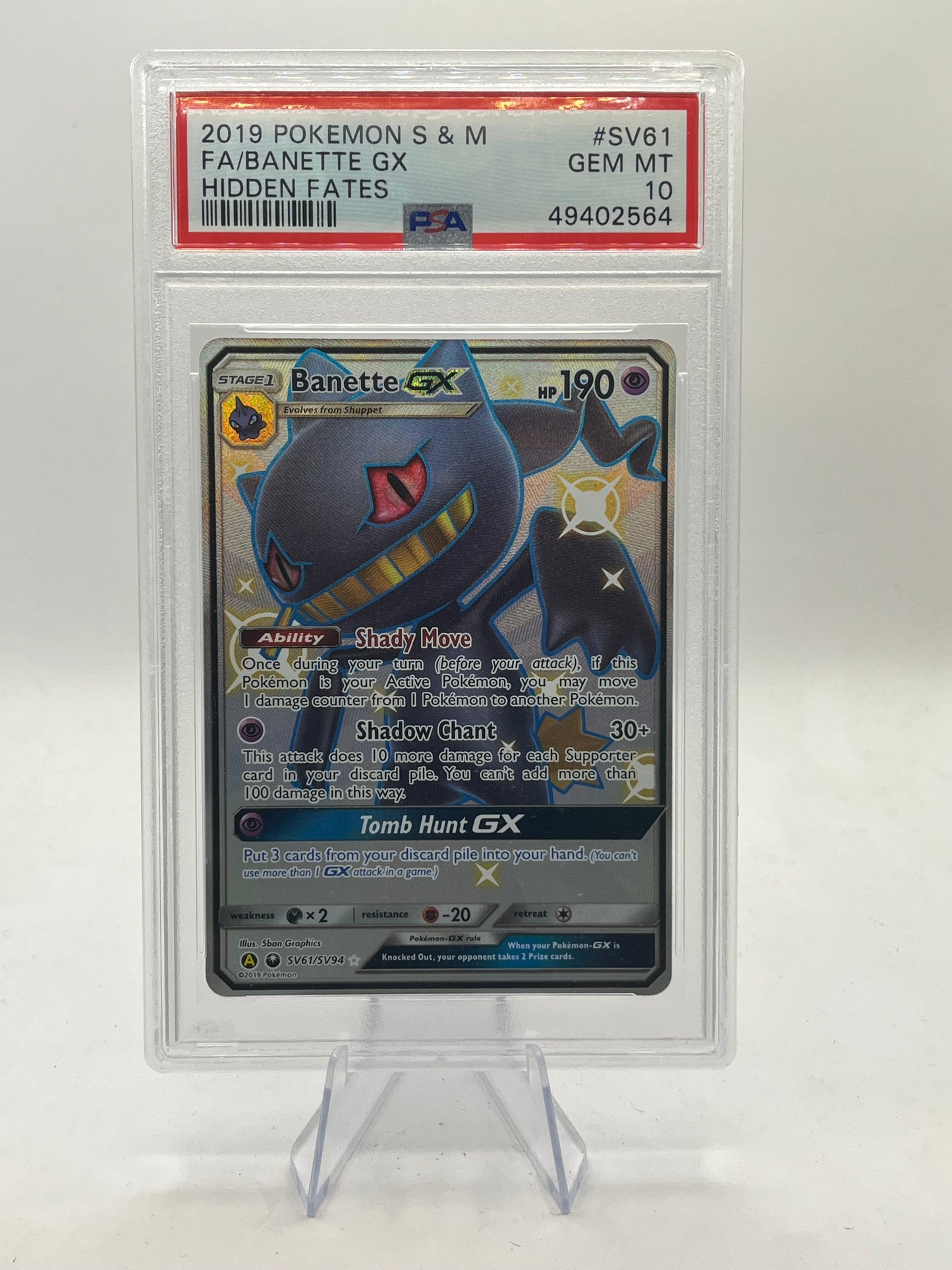 Banette Full Art Shiny PSA 10 - Hidden Fates 2019