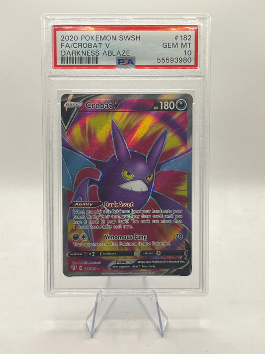 Crobat V Full Art PSA 10 - Darkness Ablaze 2020