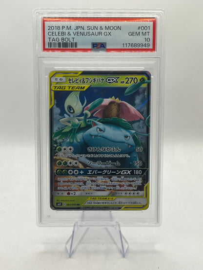 Celebi & Venusaur GX PSA 10 - Tag Bolt 2018