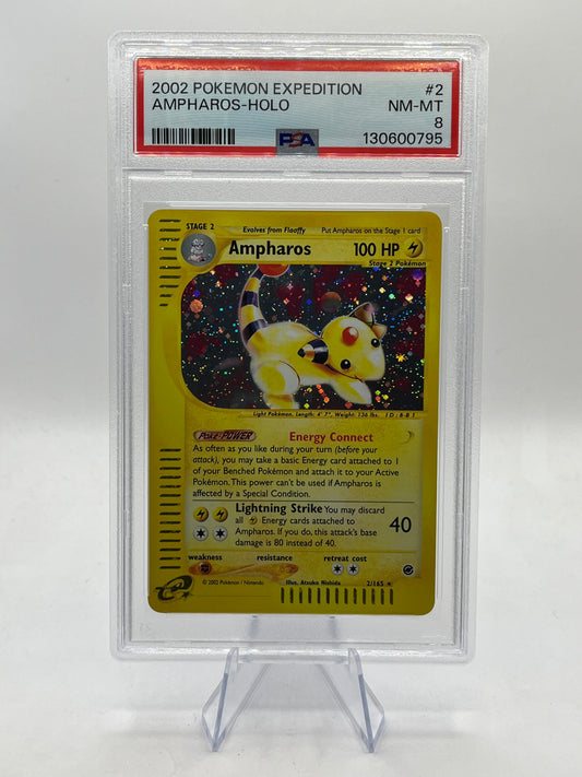 Ampharos Holo PSA 8 - Expedition 2002