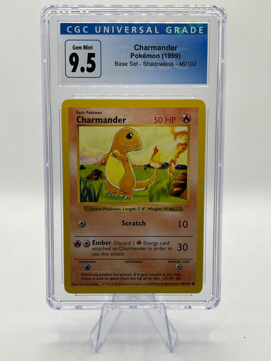 Charmander CGC 9.5 (CGC 10) - Shadowless Base Set 1999
