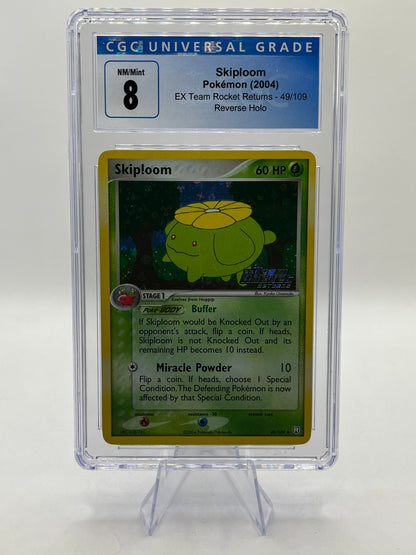 Skiploom Reverse Holo CGC 8 - EX Team Rocket Returns 2004