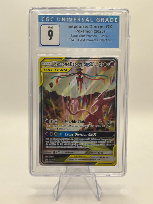 Espeon & Deoxys GX CGC 9 - Tag Team Powers Collection Promo 2020