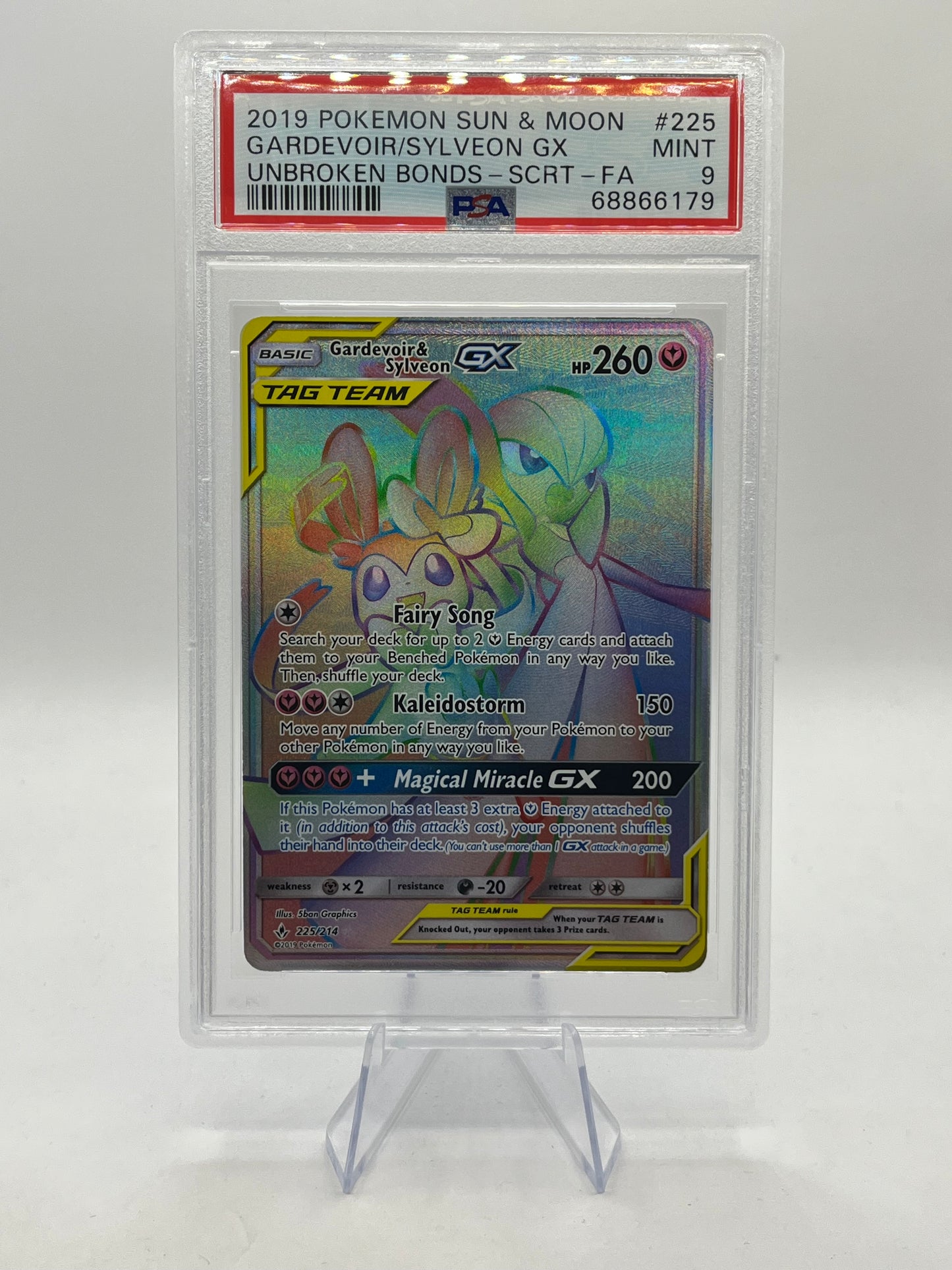 Gardevoir & Sylveon GX Hyper Rare PSA 9 - Unbroken Bonds 2019