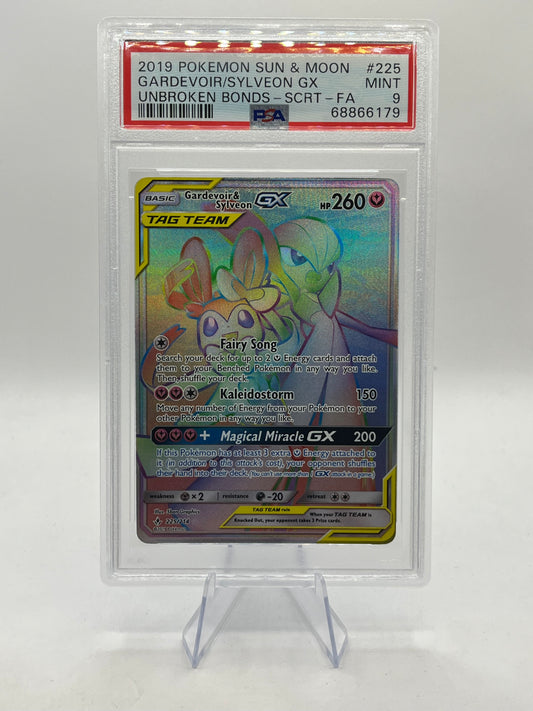 Gardevoir & Sylveon GX Hyper Rare PSA 9 - Unbroken Bonds 2019
