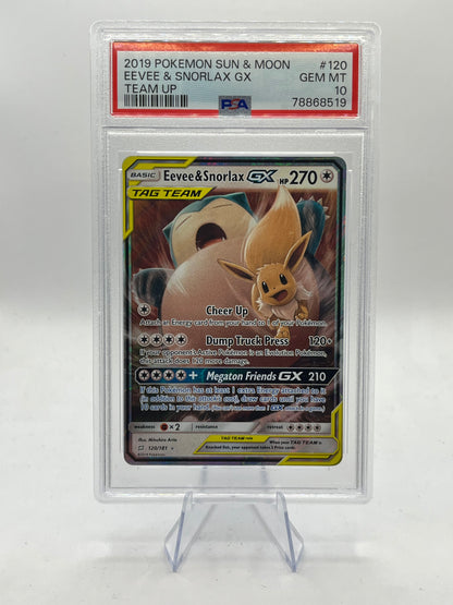 Eevee & Snorlax GX PSA 10 - Team Up 2019
